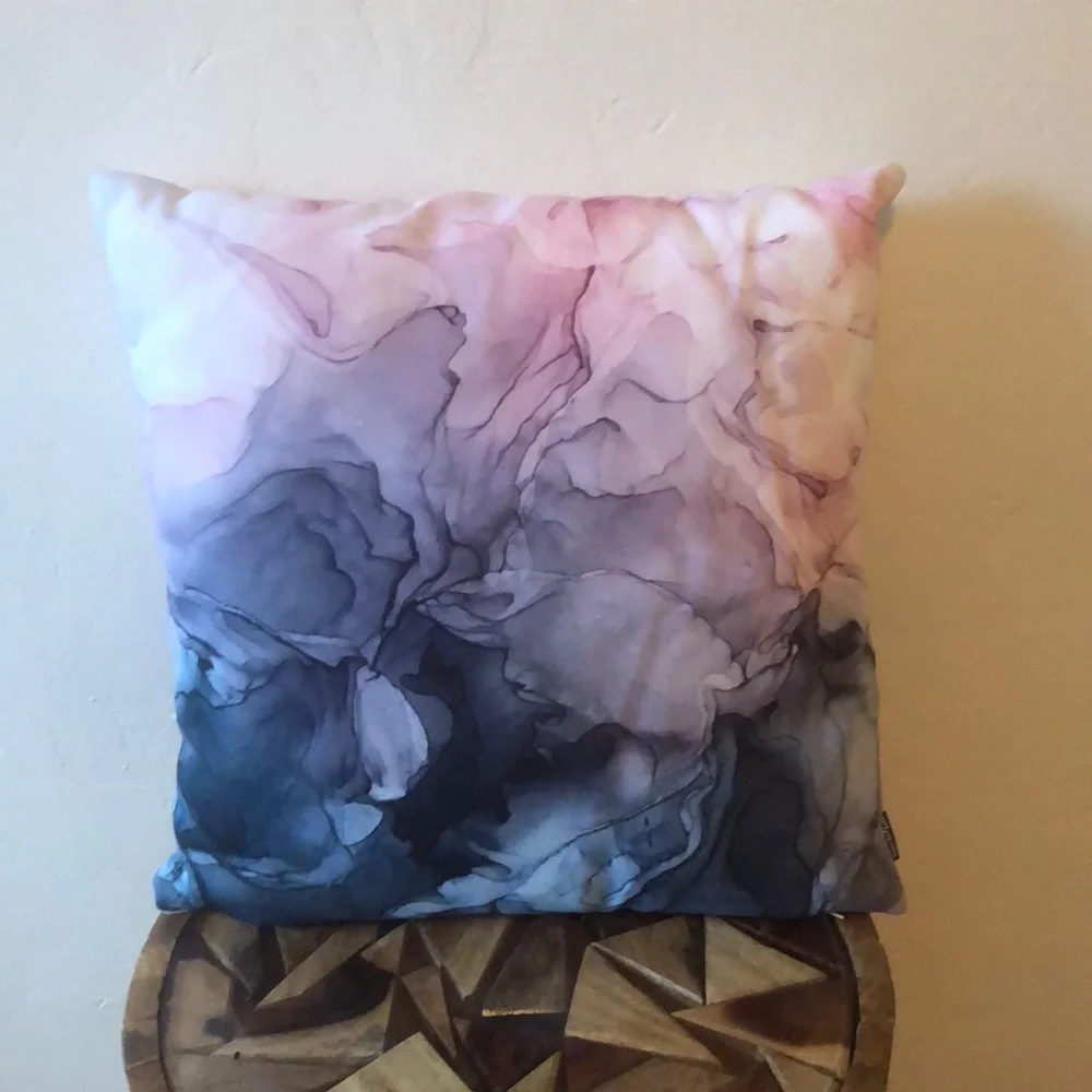 New Abstract Watercolor Modern Boho 16x16 Accent Pillow